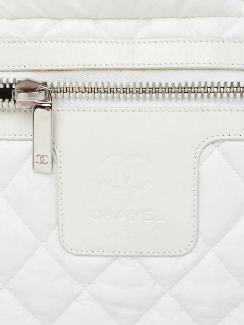 Chanel Dark White Quilted Nylon Coco Cocoon Tote Bag